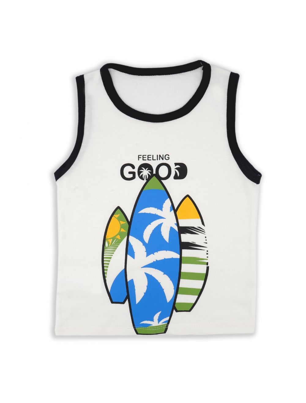 Kids Sandos With Shorts Feeling Good White