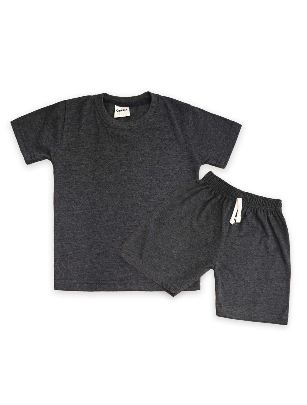 Kids Shirt & Short Set Charcoal