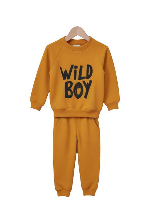 Kikidoo Kids Printed Tracksuit Wild Boy Mustard
