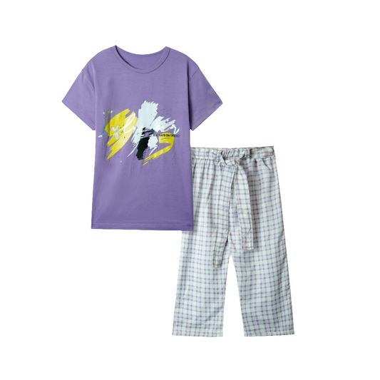 Kikidoo Girls purple Palazo Suit Eid Collection