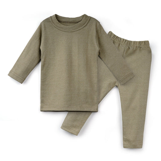 Kikidoo Kids Rib Innerwear Olive Green