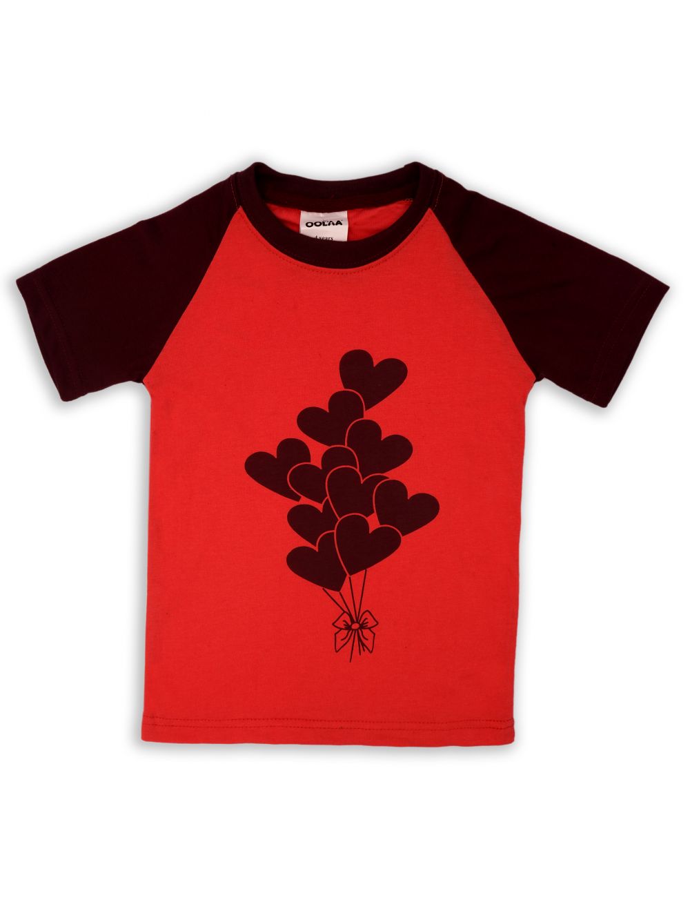 Kids Raglan Half Sleeves Printed Pajama Set Balloons Red &