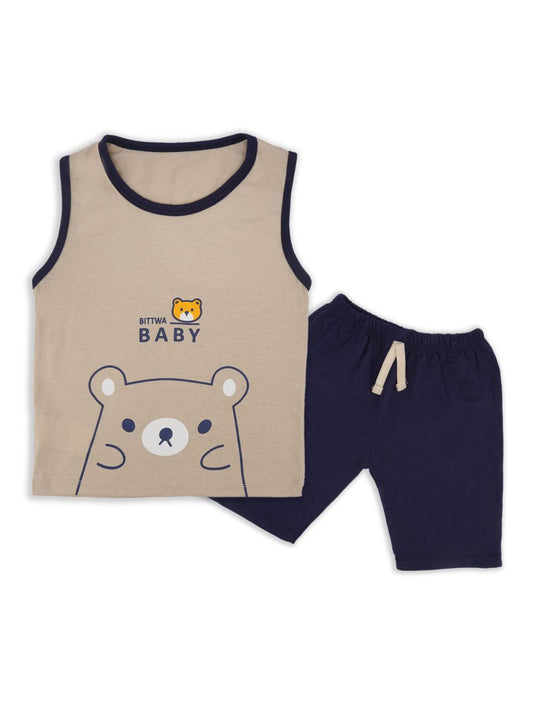 Oolaa Kids Sandos With Shorts Baby Bear Blue