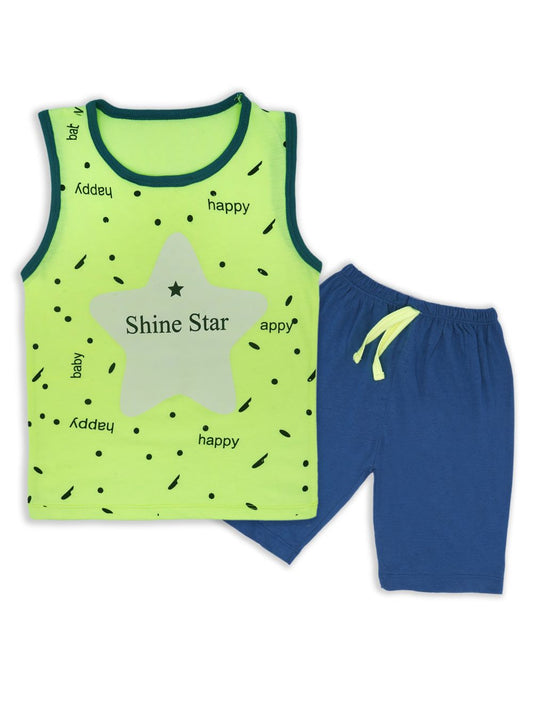 Kids Sandos With Shorts Shine Star Green & Blue