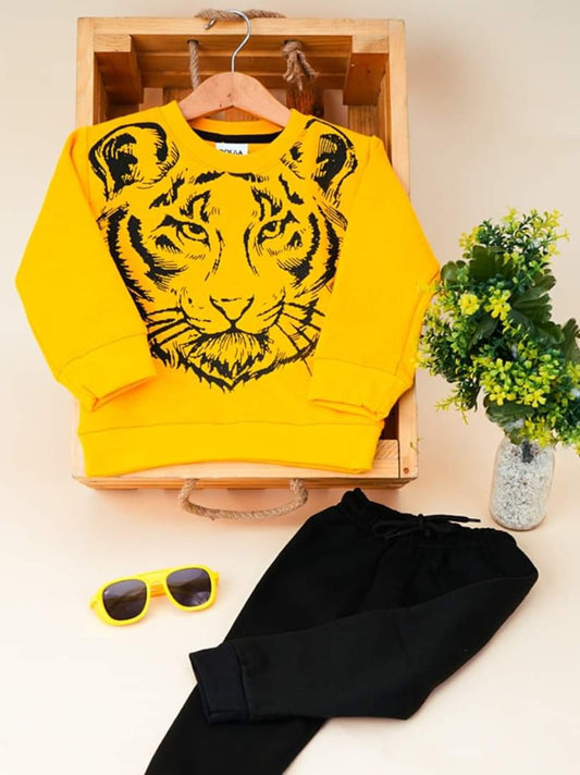 Kikidoo Kids Printed Tracksuit Lion Yellow & Black