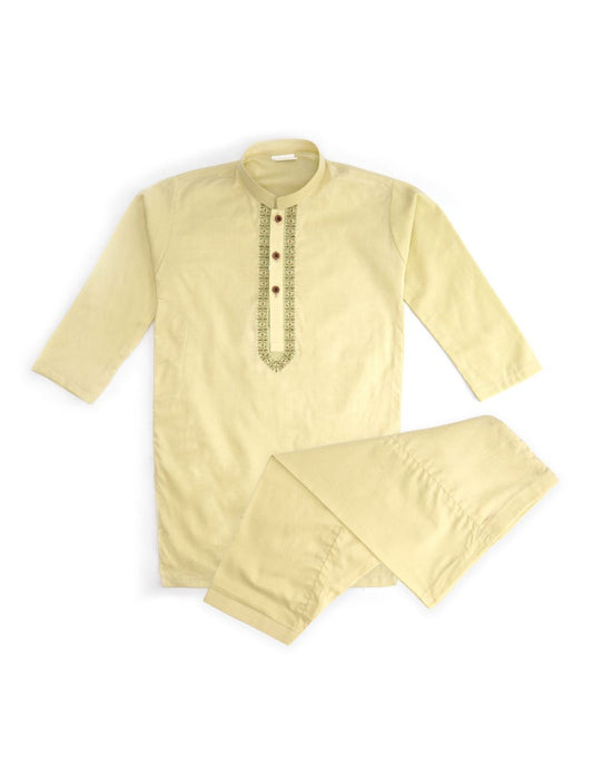 Kids Embroidered Kurta Salwar Light Green