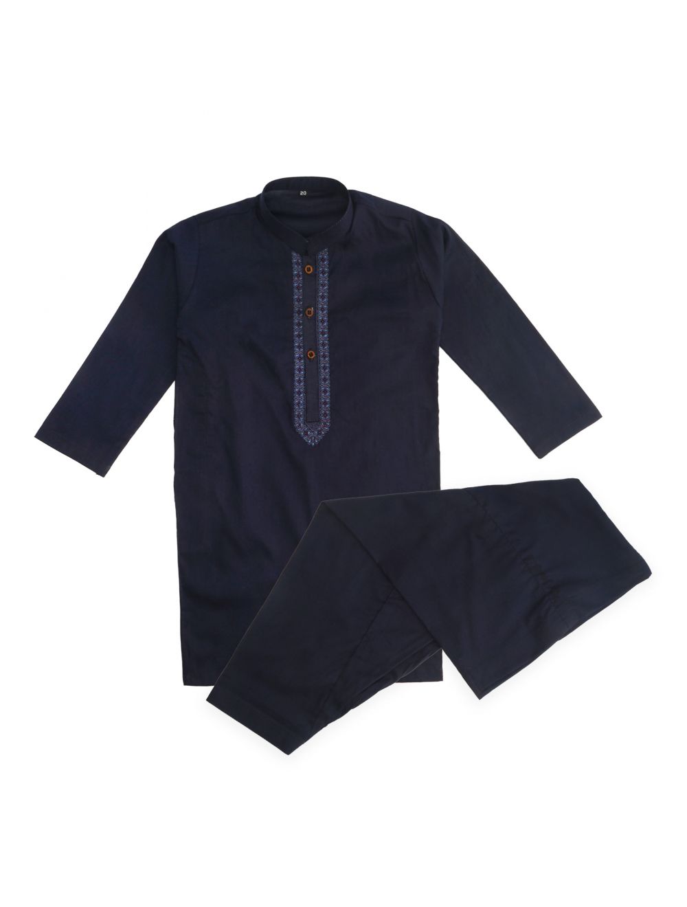 Kids Embroidered Kurta Salwar Navy Blue