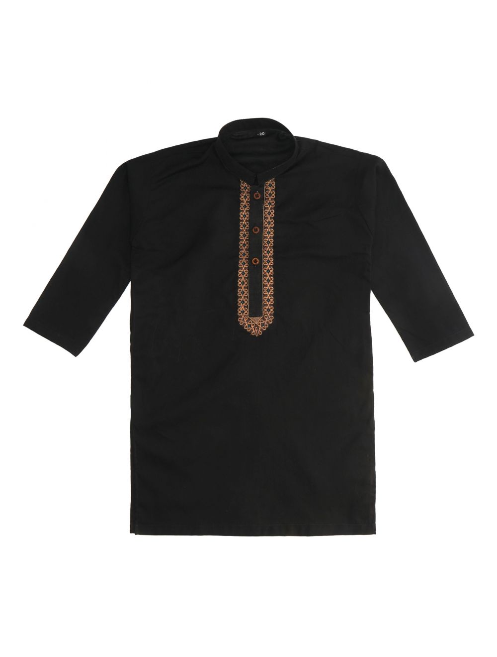 Kids Embroidered Kurta Salwar Black