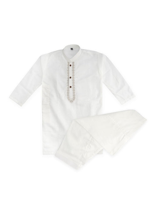 Kids Embroidered Kurta Salwar White