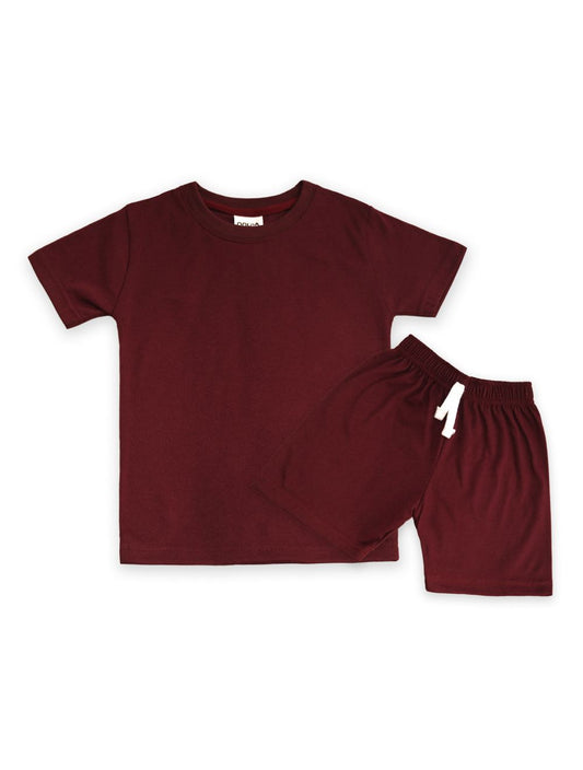 Oolaa Kids Shirt & Short Set Maroon