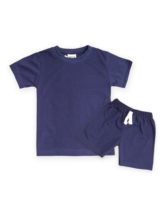 Oolaa Kids Shirt & Short Set Navy Blue